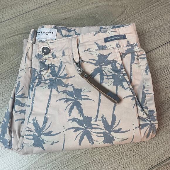 Denim and Flower Pink Palm Tree Beach Short cotton Mens 29 - Picture 5 of 5